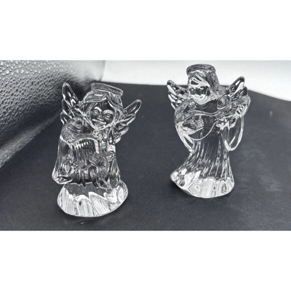 Marquis Waterford Crystal Angels with Lyre And Harp Set Of 2 - Picture 1 of 5